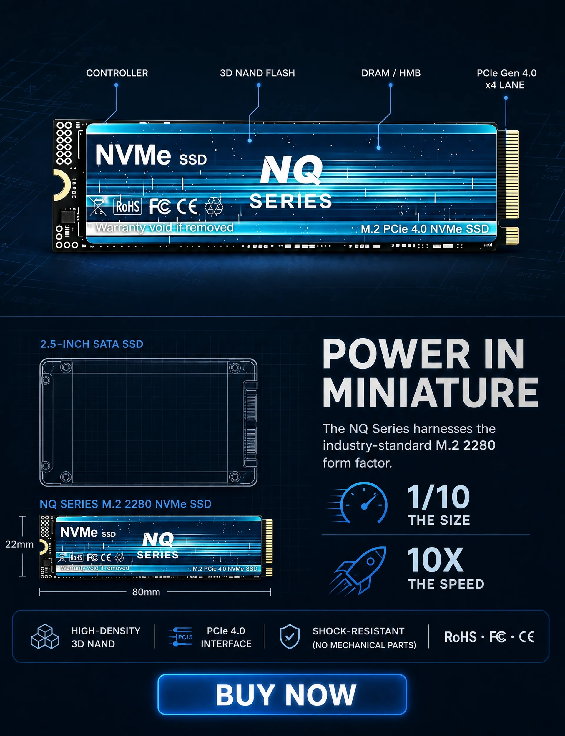 Interne NQ-serie NVMe SSD, 730 - M.2 Nvme 4Tb Pcie 4.0 Ssd recensie en prijs