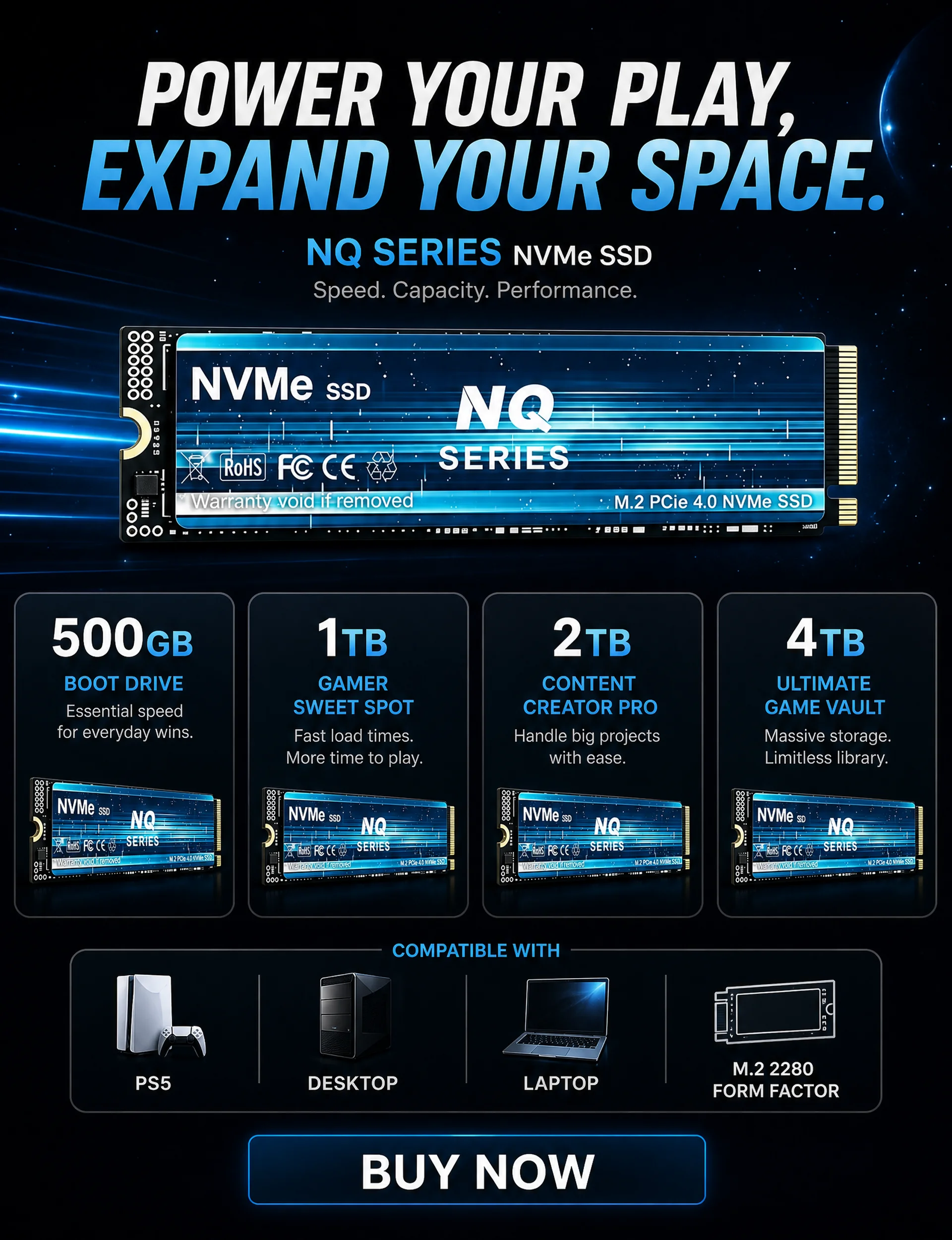 Interne NQ-serie NVMe SSD, 730 - M.2 Nvme 4Tb Pcie 4.0 Ssd recensie en prijs
